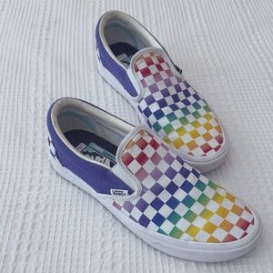 Custom Vans Slip Ons, Mens 9 or Women's 10.5